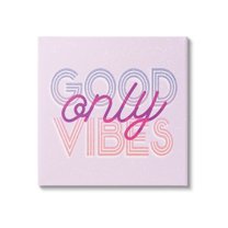 Stupell Industries Good Vibes Only Retro Text Graphic Art Gallery Wrapped Canvas Print Wall Art, Design by Lil' Rue