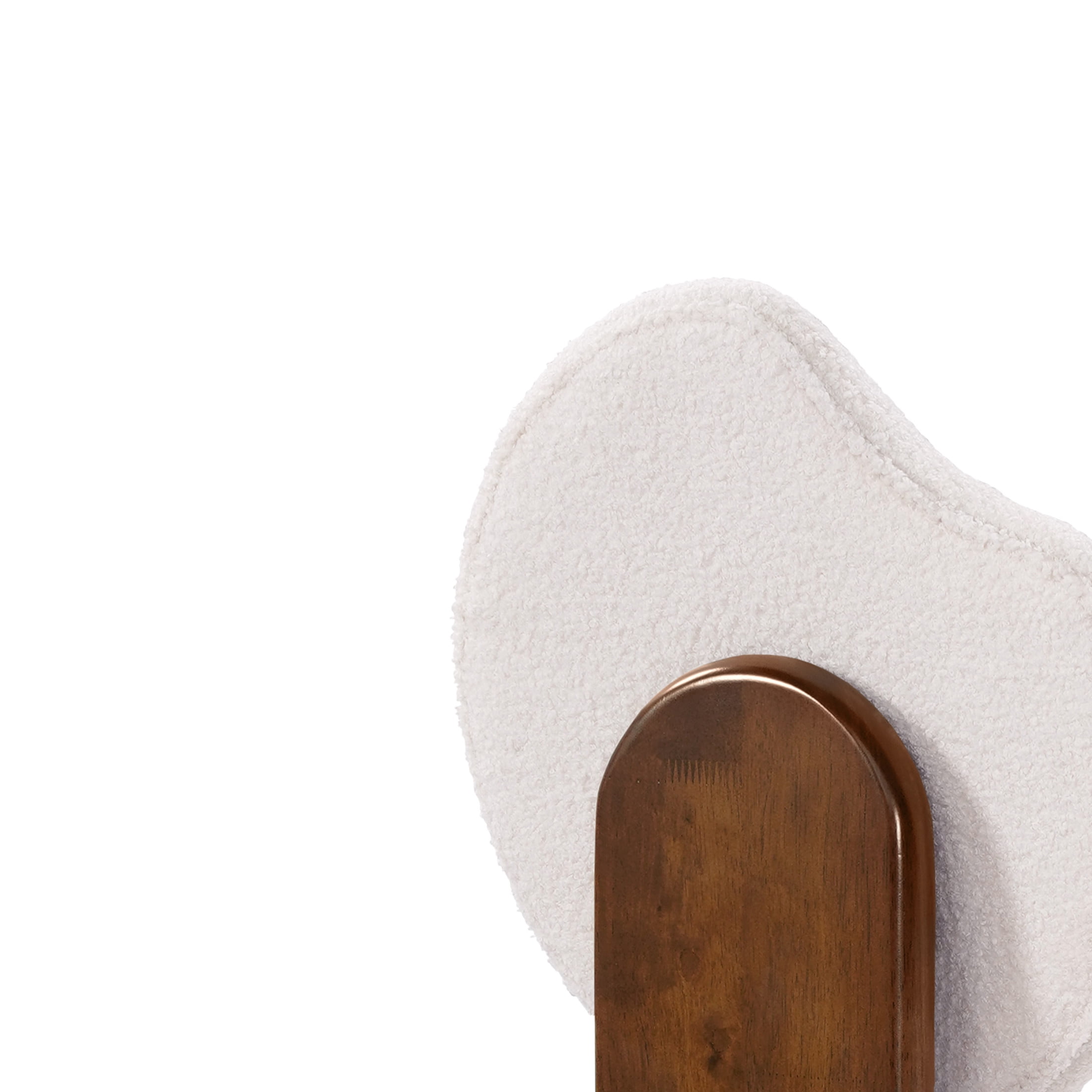 Christopher Knight Home Unique Modern Counter Stools, Walnut Finish with White Upholstery, Set of 2