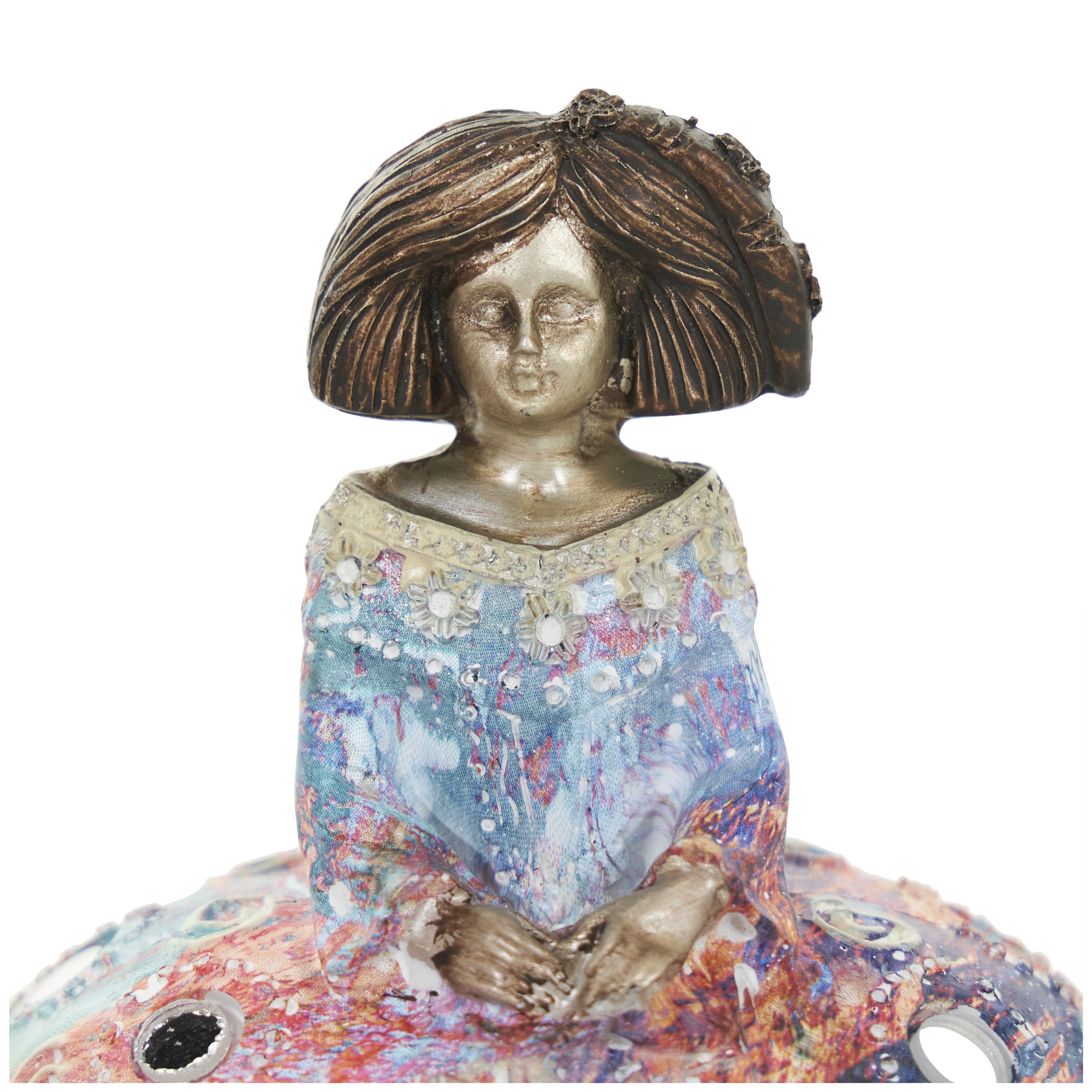 DecMode 5"W, 6"H Polystone Tuscan Sculptures, Multi Colored, 2-Piece