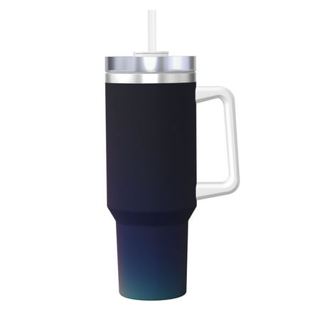 

Daiia retro blue orange red teal dark Printed 40 oz Tumbler with Handle Ice Bully Insulated Tumbler 2 in 1 Lid Insulated Water Bottle Stainless Steel Travel Coffee Mug