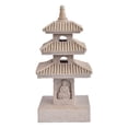 thumbnail image 4 of Fzaqwen Chinese Traditional Pagoda Figurine Solar Powered Resin Sculpture Outdoor Garden Light Gray, 4 of 9