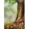 ABPHOTO Polyester 5x7ft Photography Backdrop Fairytale Tree with Red Mushroom Fog Backdrops for Photo Shoots Lovers Party Game Adult Kids Baby Personal Portrait Photo Background Studio Props