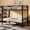 Black-, variant on Twin Over Twin Bunk Bed, Metal Bunk Bed Frame with Built-In Ladder & Full Length Guardrail, Can be Convertible 2 Beds for Teens Adults, No Box Spring Needed, Black