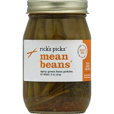 Rick's Picks Mean Beans Spicy Green Bean Pickles, 15 oz, (Pack of