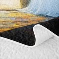 thumbnail image 5 of Feelyou Cartoon Ghost Black Cat Twin Quilt Set, Spooky Cabin Animal Twin Coverlet Set, Dark Teal Amber, 2-Piece, 1 Comforter and 1 Pillowcase, 5 of 7