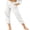 White, variant on Seyurigaoka Women Juniors High Waist Trousers Cotton Linen Loose Casual Straight Button Cargo Wide Leg Elastic Waist Pants with Pockets for Teen Girls