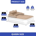 thumbnail image 3 of Uforic Queen Air Mattress w/ Headboard & Pump, 18" Inflatable Bed, Carry Bag & Repair Kit, Brown, 3 of 8