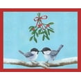 thumbnail image 2 of Popp, Grace 18x15 Gold Ornate Wood Framed with Double Matting Museum Art Print Titled - Chickadee Christmas Collection A, 2 of 4