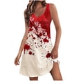 thumbnail image 1 of Vestido de Verano para las Mujeres Impresión de la Moda Bolsillo sin Mangas Cuello en V, Vestido Casual para la Playa Y Diario, 1 of 5