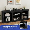 thumbnail image 4 of ModFusion 70-Inch Black TV Cabinet with Open Storage, P2 Particleboard and False Thick Top Board, Entertainment Center Console for Living Room, 4 of 7