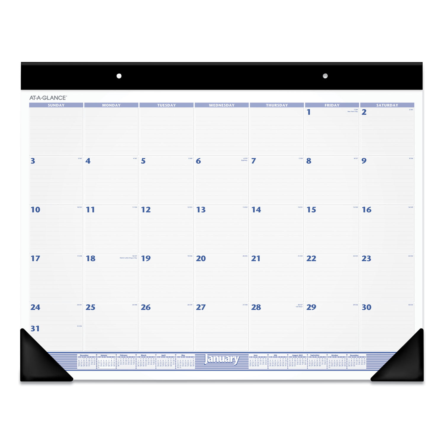ATAGLANCE 2021 24" x 19" Monthly Desk Pad Calendar Blue/Gray SW23000