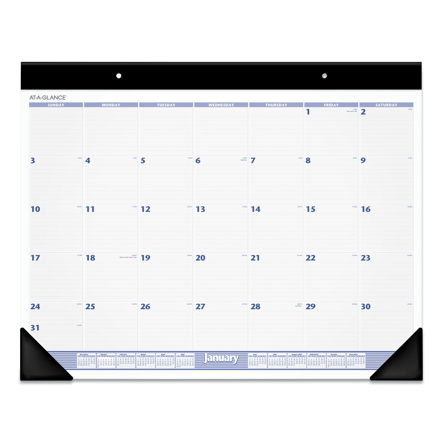 AT A GLANCE 2021 24 X 19 Monthly Desk Pad Calendar Blue Gray SW23000 AT A GLANCE 2021 24 X 19 Monthly Desk Pad Calendar Blue Gray SW23000
