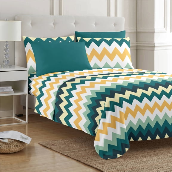 PREMIUS Montego 6 Piece Soft Wrinkle-Free Microfiber Sheet Set, Queen