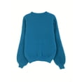 thumbnail image 2 of Chandail à Col Rond pour Femmes - Chandail à Manches Longues en Tricot Doux Couleur Unie, 2 of 13