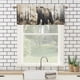 thumbnail image 3 of Cortinas de ventana con diseño de oso y cabaña rústica, cenefas de madera estilo retro con diseño de pino y bosque de granja para sala de estar, dormitorio, cocina, cenefa con bolsillo para varilla,, 3 of 6