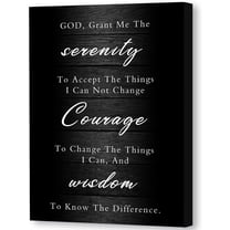 Serenity Prayer Sign Canvas Print Christian Wall Art ,God Grant Me The Serenity Canvas Wall Art ,Vintage Farmhouse Scripture Wall Art Design, Men,11.5x15 Inch(black)