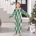 thumbnail image 6 of Soft Big Kids Onesie Pajamas Cozy Loose-Fit Jumpsuits for kids with Pockets for Christmas Lounge & Play Green Plaid, 6 of 8