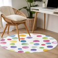 thumbnail image 4 of Round Rugs 3Ft, Boho Polka Dots Round Area Rug Washable Indoor Throw Carpet, Ombre Purple Blue Pink Green Watercolor Small Non Slip Circle Rug for Bedroom Living Room Home Decor Aesthetic, 4 of 8