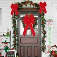 thumbnail image 3 of Décorations de Noël Nœuds Rouges Grand Nœud en Velours Filaire avec Bordure Dorée pour Couronnes Extérieures, Emballage Cadeau, Décoration d'Arbre, Extérieur, 3 of 5
