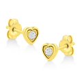 thumbnail image 2 of 10K Yellow Gold Plated .925 Sterling Silver 1/10 Cttw Miracle-Set Diamond Heart Shape Stud Earrings (K-L Color, I2-I3 Clarity), 2 of 7