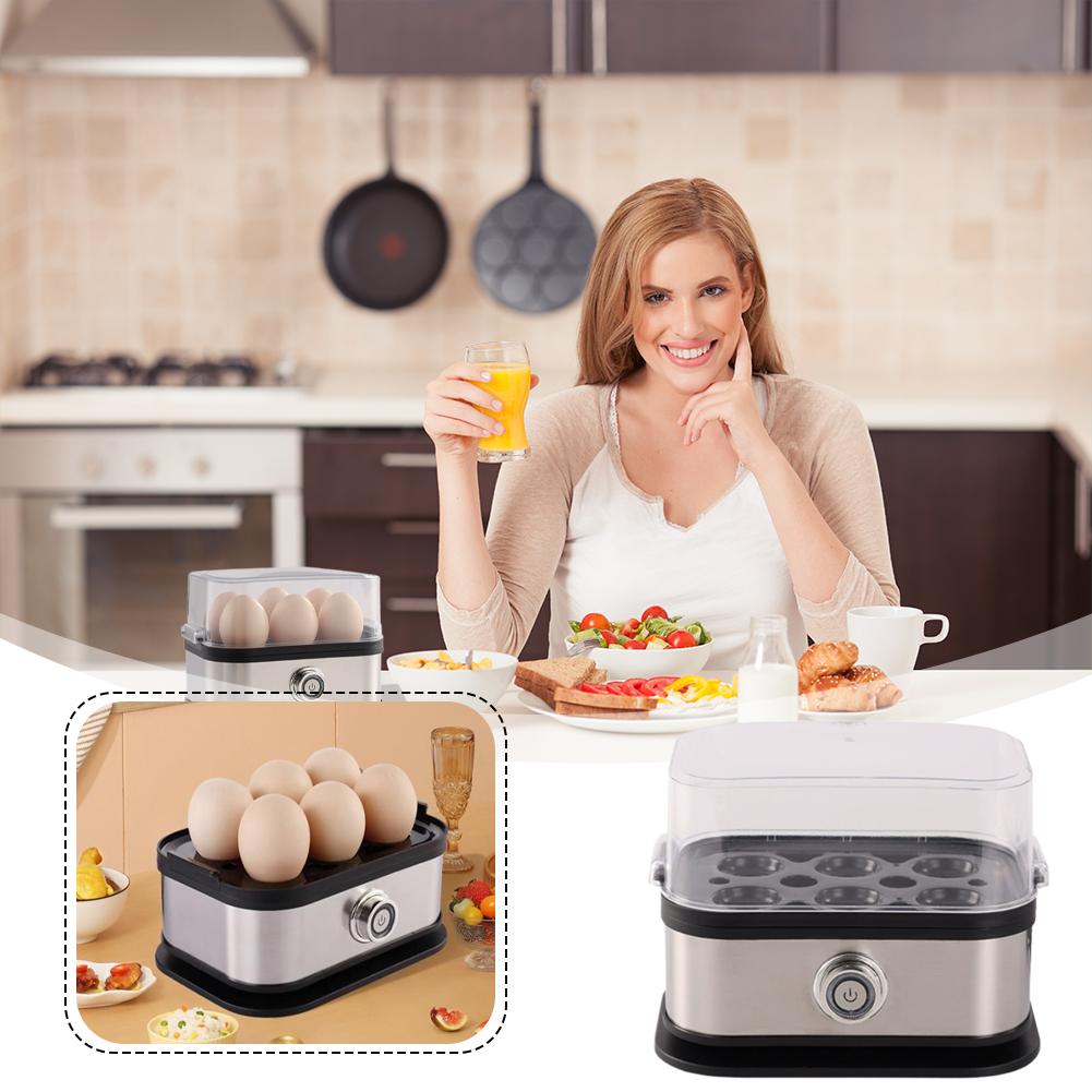 Electric Egg Cooker 6-Capacity, Auto Shut-Off Egg Boiler with Steam Poacher & Omelet Function for Home, Dorm, Office
