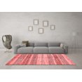 thumbnail image 3 of Ahgly Company Machine Washable Indoor Round Abstract Red Modern Area Rugs, 6' Round, 3 of 4