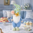 thumbnail image 3 of STPgoods Buddy the Gnome Easter Figurine 16" (40.5 cm) Fabric Easter Decoration Standing Decoration Easter Collectible Figurine Holiday Decor Tabletop Favor Figurine, Blue, 3 of 6
