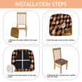 thumbnail image 4 of Orange and Black Plaid Christmas Snowflake Seat Covers for Dining Room Chairs Set Of 4,Stretch Printed Washable Chair Seat Cover with Elastic Ties and Button,Removable Waterproof Couch Cushion Covers, 4 of 6