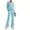 Sky Blue, variant on WTOBBY Women's Casual Straight Leg Pants and V-Neck Top Relaxed Fit Suit Set, Elegant Loose Comfortable Office Wear Two Piece Outfit for Women,Army Green L