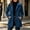 Navy, variant on HCBY Women's Peacoat Double Breasted Notched Lapel Button Front Side Pockets Long Sleeve Mid-Length Tailored Fit Classic Fall Winter
