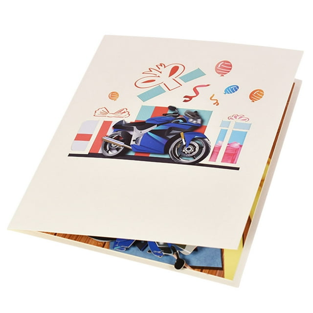 OULII 1Pack Creative Greeting Cards Blue 3D Design for Father's Day Holiday Wishes