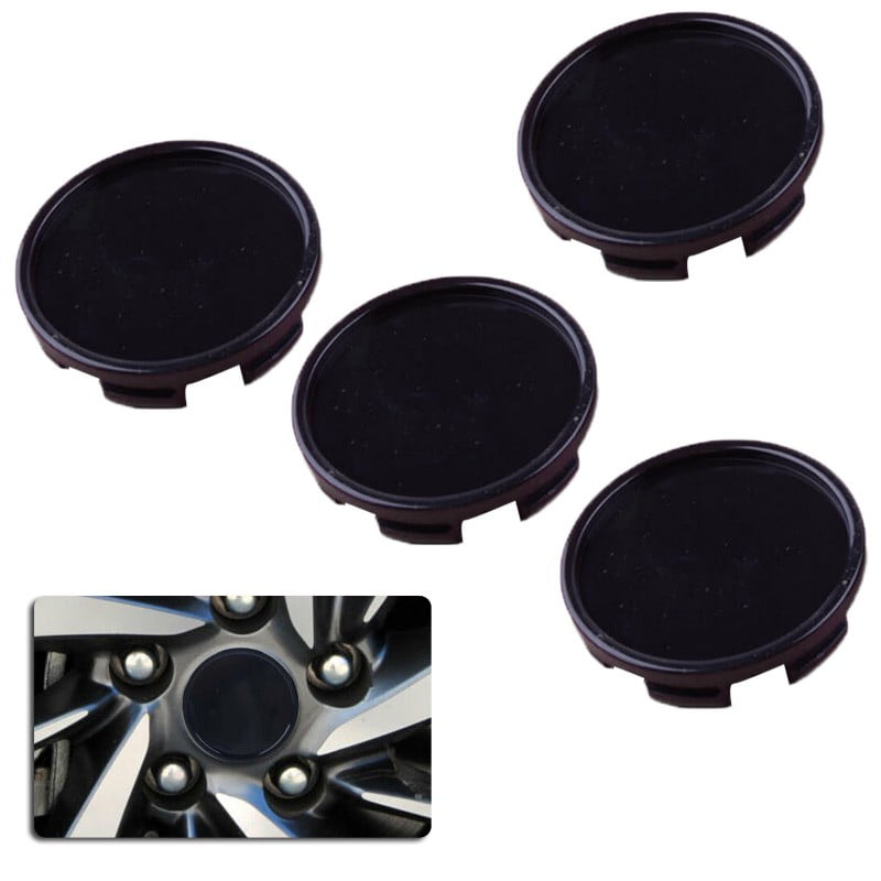 60mm 4pcs ABS Black Rim Car Cover Wheel Plain Set Center Caps Hub No Logo US!!
