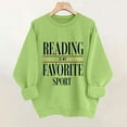 thumbnail image 6 of Reading Is My Favorite Sport Sweatshirt Book Lover Gift Funny Long Sleeve Pullover Sweatshirts, L Green, 6 of 6