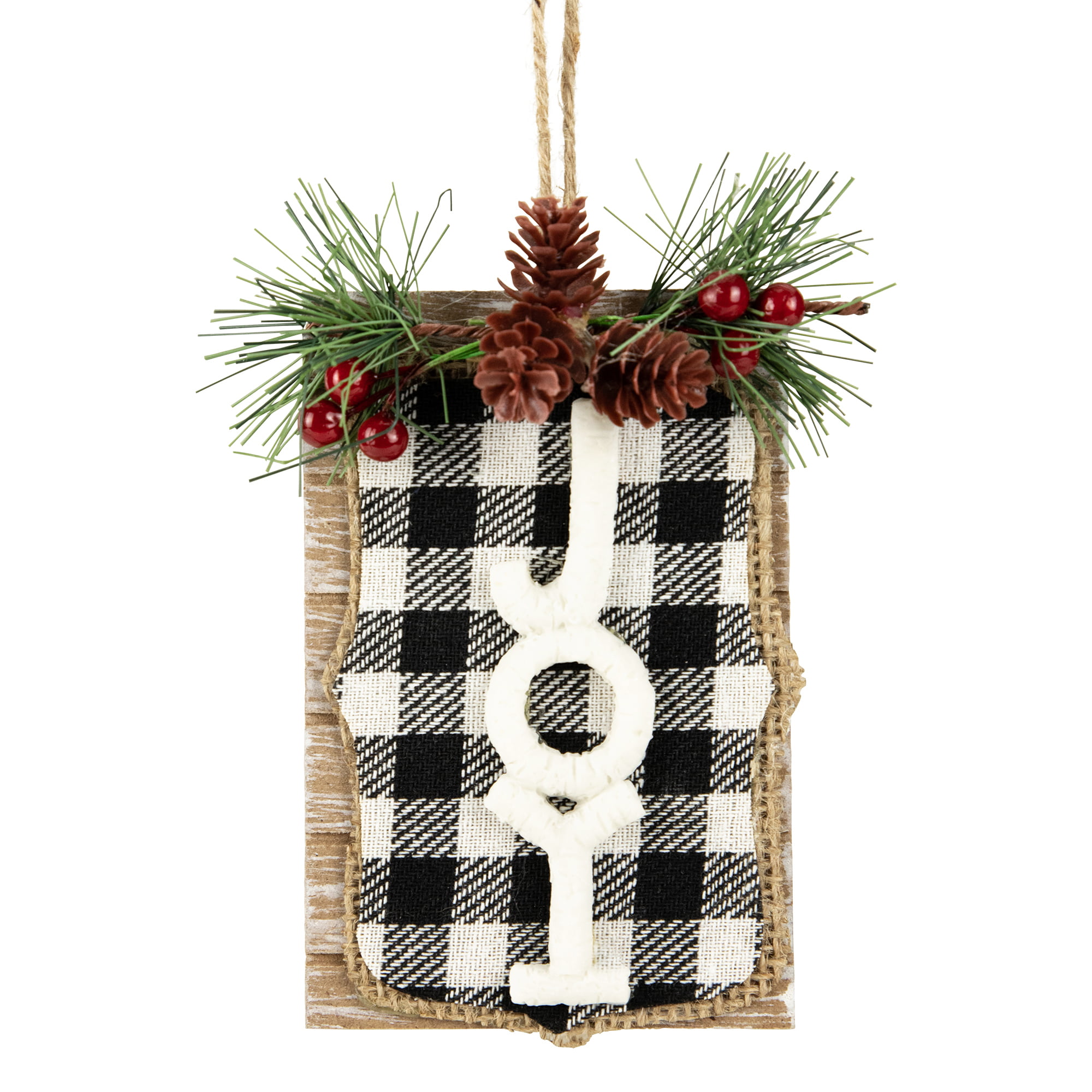 10 Primitive Gray Buffalo plaid Fabric RAG BALLS Christmas Ornaments farmhouse 