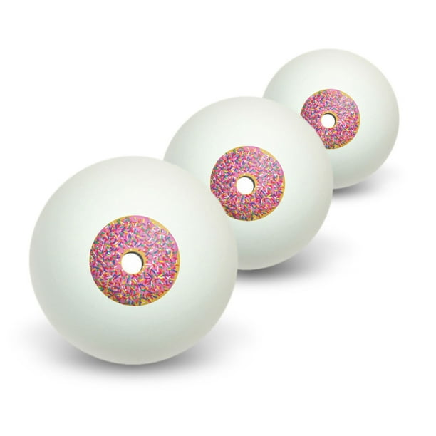 Pink Donut Sprinkles Novelty Table Tennis Ping Pong Ball 3 Pack