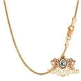 thumbnail image 3 of 3D Baguette Round Bezel Rose Gold Initial Letter A  Alphabet Charm Pendent + Chain, 3 of 4