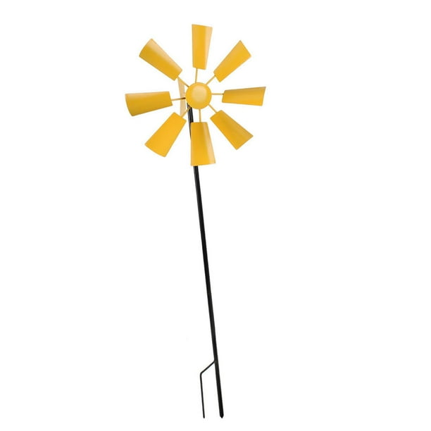 Molinillos de viento Zulema Juguetes de jardín de Metal Amarillo