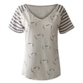 thumbnail image 4 of ICHUANYI Clearance Women V-Neck Short Sleeve Love Printing Casual Blouse Tunics Shirts Tops Tee(White, M) Ichuanyi Ichuanyi, 4 of 4