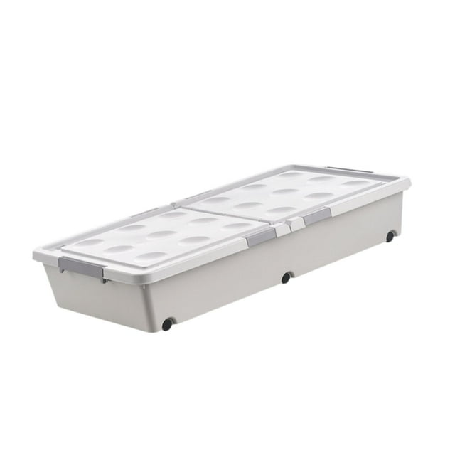Caja de almacenamiento debajo de la cama, contenedor de almacenamiento debajo de la cama, organización multifuncional con cubierta para libros, juguet 100CMX50CMX17cm