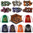 thumbnail image 1 of Starry Sky D&D Dice Set with Character Pattern Dice Pouches - 42 Pcs Polyhedral Dice Set - PU Leather and Velvet Dice Tray for Dungeons and Dragons RPG MTG Table Games, 1 of 4