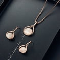 thumbnail image 3 of SPRING PARK Women Round Shape Cat Eye Pendant Necklace Earrings Stud Women Jewelry Gift Set, 3 of 7