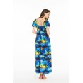 thumbnail image 3 of Women's Hawaiian Maxi Ruffle Sleeve Dress Sunset Blue, 3 of 5