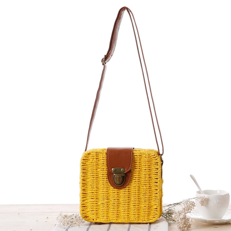 Crossbody Bag for Women, GMYLE Straw Weave Shoulder Handbag Phone Bag