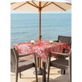 thumbnail image 2 of Outdoor Tablecloth with Umbrella Hole and Zipper, Red Christmas Square Table Cloth 54x54 Inch Waterproof Tablecloth, Winter Xmas Watercolor White Snowflake Picnic Table Cover for Patio Camping, 2 of 7