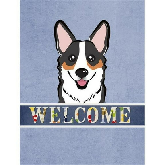 Caroline's Treasures BB1441CHF Tricolor Corgi Welcome Flag Canvas House Size , Large, multicolor