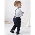 thumbnail image 6 of CARETOO Toddler Boy Suits Outfit 1-6T Toddler Baby Boy Formal Dress Shirt Suspender Pants Bowtie 3PCS Baptism Church Clothes, 6 of 7