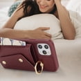thumbnail image 5 of for iPhone 11 Pro Case with Card Holder and Strap - Zipper Pocket,Crossbody Lanyard Strap,Credit Card Holder,Stand Ring,Cute Phone Wallet Case for Women(Wine Red,5.8 Inch), 5 of 18