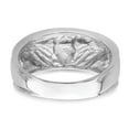 thumbnail image 6 of Real 14kt White Gold Men's Claddagh Band Size: 10; for Adults and Teens; for Women and Men, 6 of 7