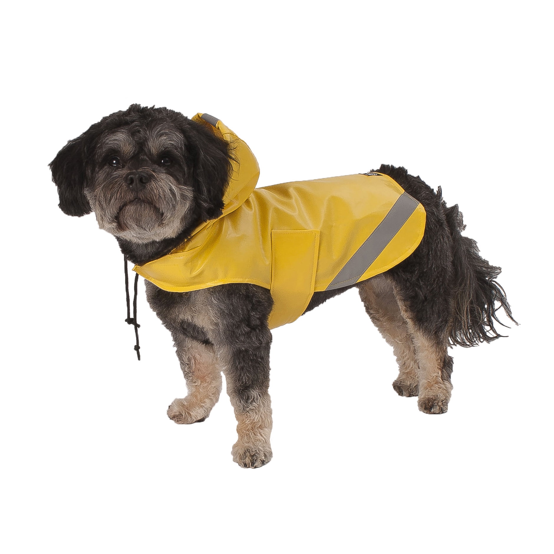 PetRageous Designs London Slicker Dog Rain Coat, Yellow, Small