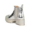 thumbnail image 3 of Women Metallic Studded Spikes Lug Sole Platform Chelsea Booties 19048, 3 of 6